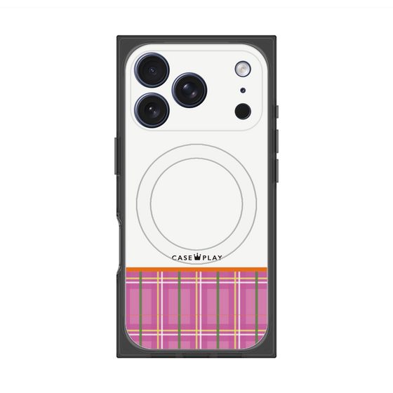 プレミアムスクエアケース with MagSafe［ CASEPLAY Tartan Check - Pink ］