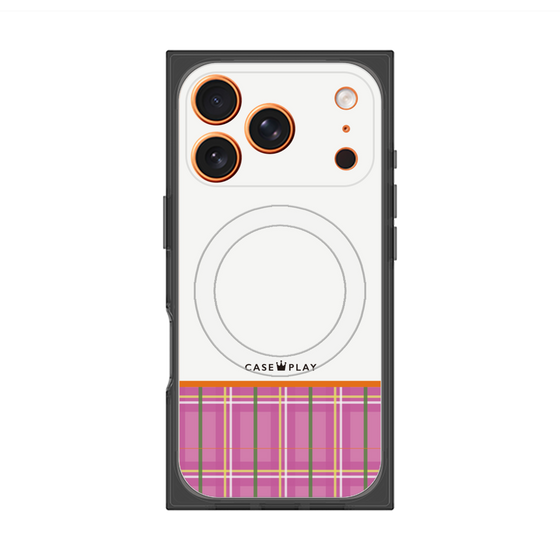 プレミアムスクエアケース with MagSafe［ CASEPLAY Tartan Check - Pink ］