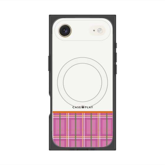 プレミアムスクエアケース with MagSafe［ CASEPLAY Tartan Check - Pink ］