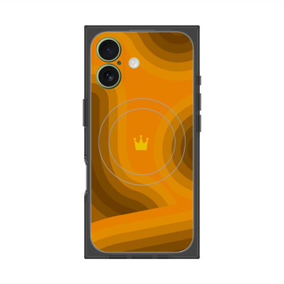 プレミアムスクエアケース with MagSafe［ CASEPLAY Winding Pattern - Orange ］