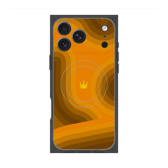 プレミアムスクエアケース with MagSafe［ CASEPLAY Winding Pattern - Orange ］