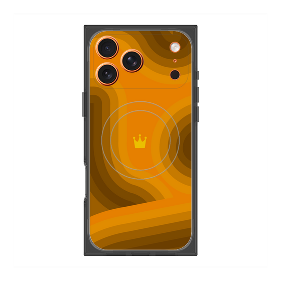 プレミアムスクエアケース with MagSafe［ CASEPLAY Winding Pattern - Orange ］