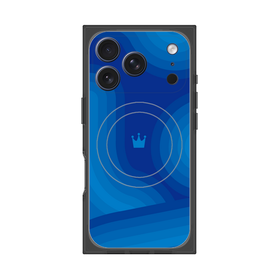 プレミアムスクエアケース with MagSafe［ CASEPLAY Winding Pattern - Blue ］