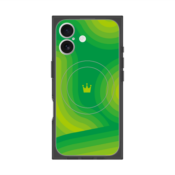 プレミアムスクエアケース with MagSafe［ CASEPLAY Winding Pattern - Green ］