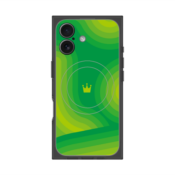 プレミアムスクエアケース with MagSafe［ CASEPLAY Winding Pattern - Green ］