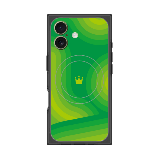 プレミアムスクエアケース with MagSafe［ CASEPLAY Winding Pattern - Green ］