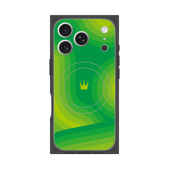 プレミアムスクエアケース with MagSafe［ CASEPLAY Winding Pattern - Green ］
