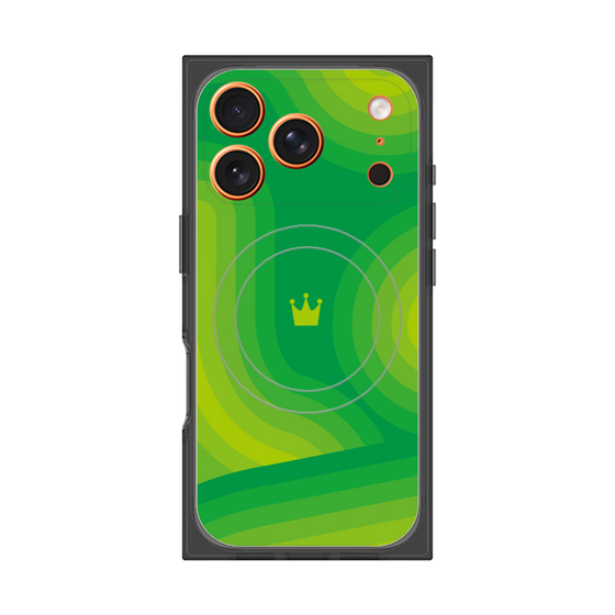 プレミアムスクエアケース with MagSafe［ CASEPLAY Winding Pattern - Green ］