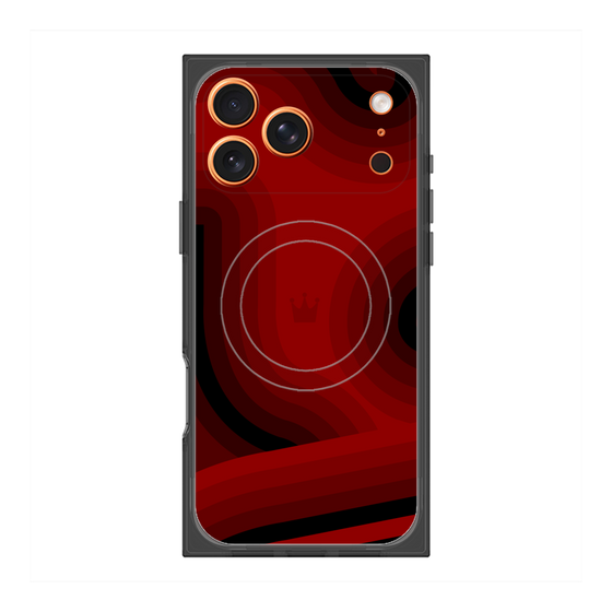 プレミアムスクエアケース with MagSafe［ CASEPLAY Winding Pattern - Red ］