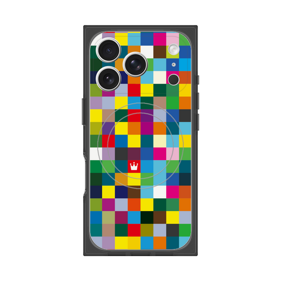 プレミアムスクエアケース with MagSafe［ CASEPLAY Rainbow Check ］