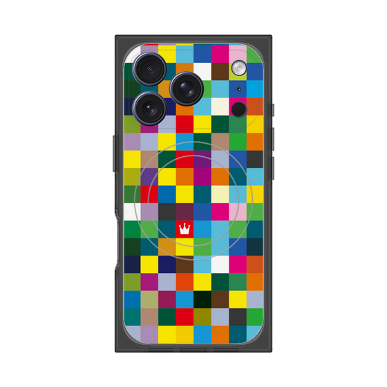 プレミアムスクエアケース with MagSafe［ CASEPLAY Rainbow Check ］
