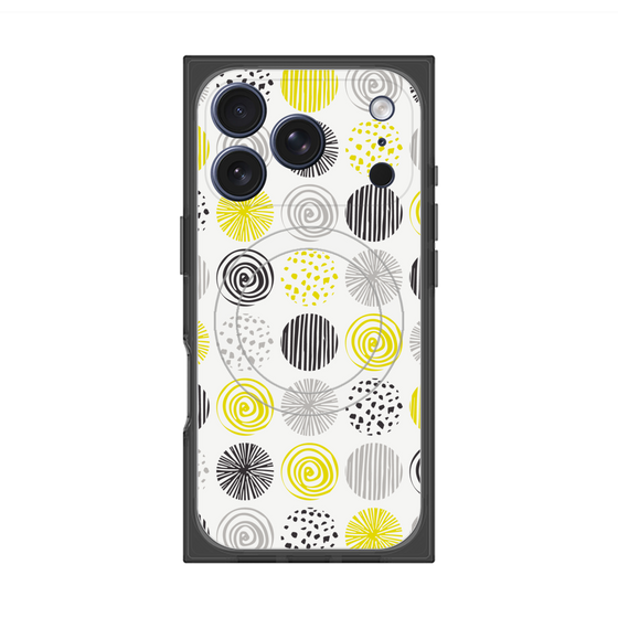 プレミアムスクエアケース with MagSafe［ Nordic Circle - Yellow ］