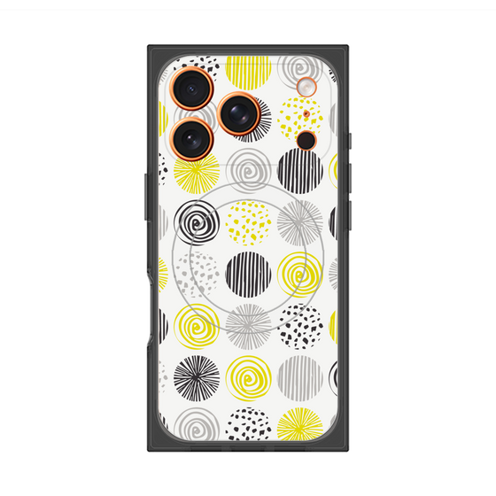 プレミアムスクエアケース with MagSafe［ Nordic Circle - Yellow ］