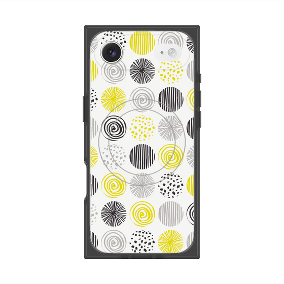 プレミアムスクエアケース with MagSafe［ Nordic Circle - Yellow ］