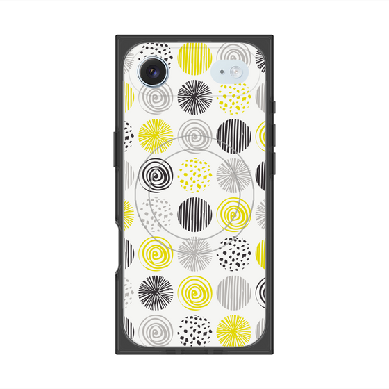 プレミアムスクエアケース with MagSafe［ Nordic Circle - Yellow ］
