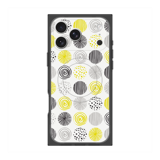 プレミアムスクエアケース with MagSafe［ Nordic Circle - Yellow ］