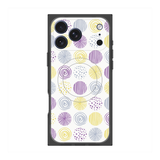 プレミアムスクエアケース with MagSafe［ Nordic Circle - Purple ］