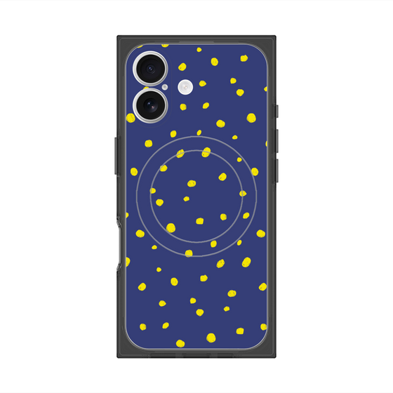 プレミアムスクエアケース with MagSafe［ Drawing Dot - Navy ］