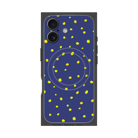 プレミアムスクエアケース with MagSafe［ Drawing Dot - Navy ］