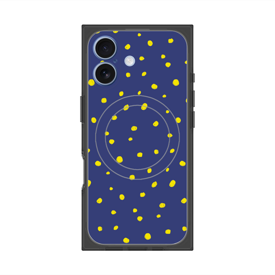プレミアムスクエアケース with MagSafe［ Drawing Dot - Navy ］