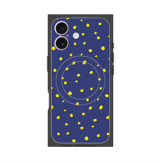 プレミアムスクエアケース with MagSafe［ Drawing Dot - Navy ］