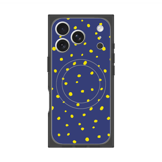 プレミアムスクエアケース with MagSafe［ Drawing Dot - Navy ］