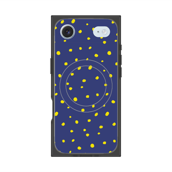 プレミアムスクエアケース with MagSafe［ Drawing Dot - Navy ］