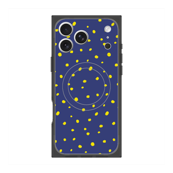 プレミアムスクエアケース with MagSafe［ Drawing Dot - Navy ］