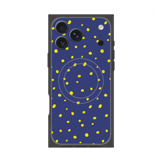 プレミアムスクエアケース with MagSafe［ Drawing Dot - Navy ］