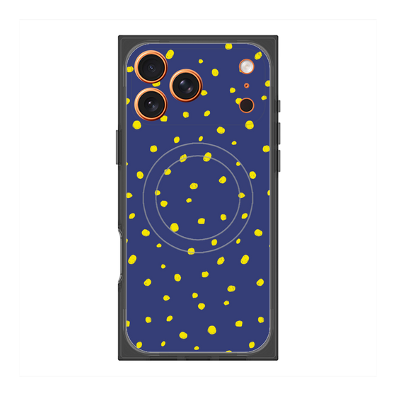 プレミアムスクエアケース with MagSafe［ Drawing Dot - Navy ］