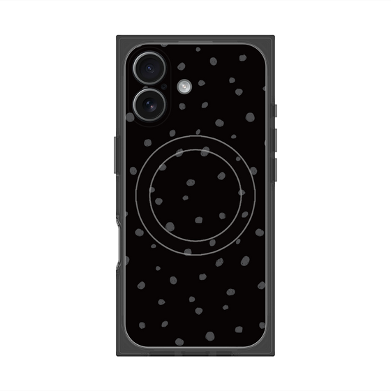 プレミアムスクエアケース with MagSafe［ Drawing Dot - Black ］