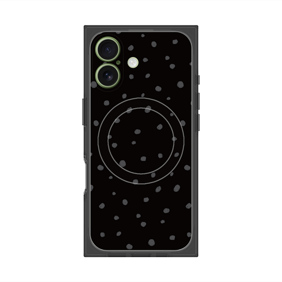 プレミアムスクエアケース with MagSafe［ Drawing Dot - Black ］