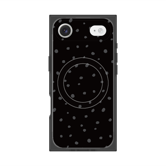 プレミアムスクエアケース with MagSafe［ Drawing Dot - Black ］