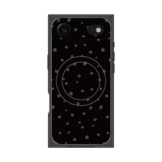 プレミアムスクエアケース with MagSafe［ Drawing Dot - Black ］
