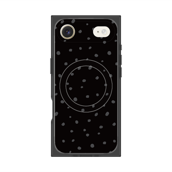 プレミアムスクエアケース with MagSafe［ Drawing Dot - Black ］