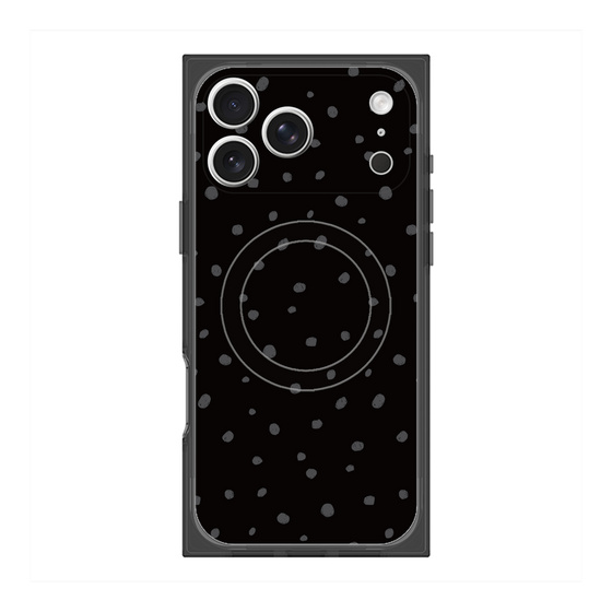 プレミアムスクエアケース with MagSafe［ Drawing Dot - Black ］