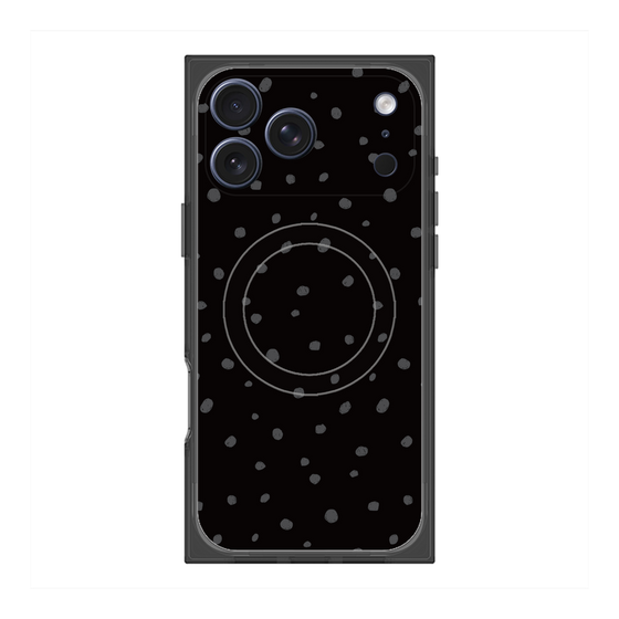 プレミアムスクエアケース with MagSafe［ Drawing Dot - Black ］