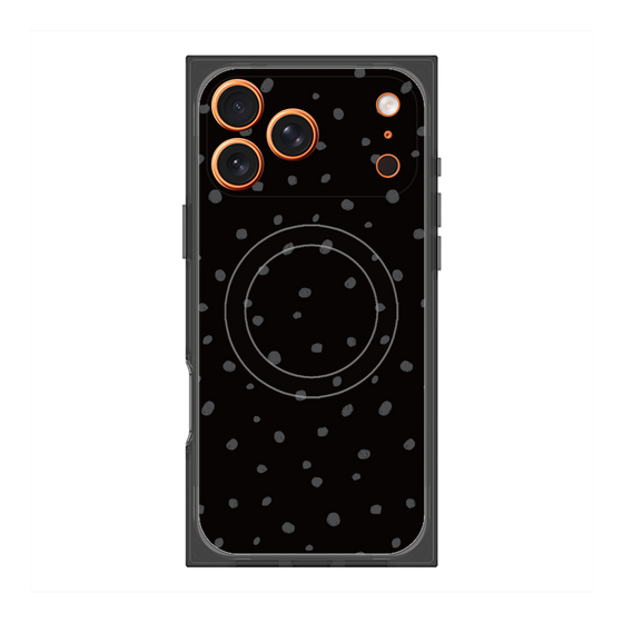 プレミアムスクエアケース with MagSafe［ Drawing Dot - Black ］