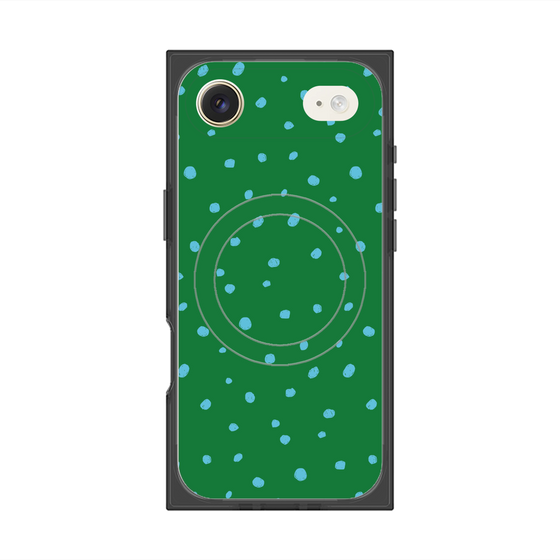 プレミアムスクエアケース with MagSafe［ Drawing Dot - Green ］