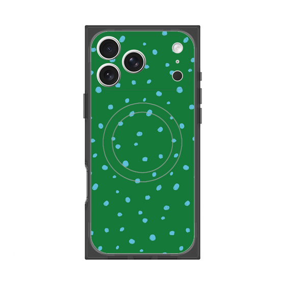 プレミアムスクエアケース with MagSafe［ Drawing Dot - Green ］