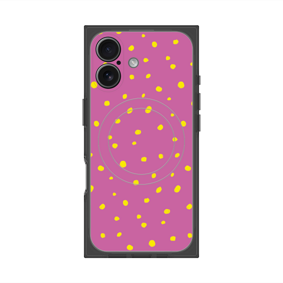 プレミアムスクエアケース with MagSafe［ Drawing Dot - Pink ］