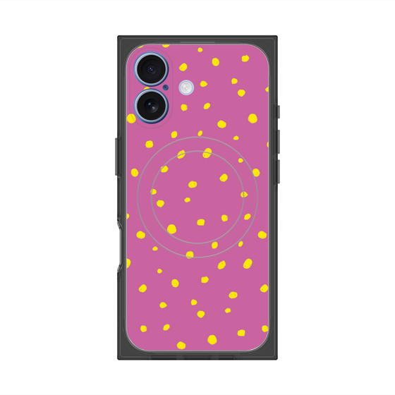 プレミアムスクエアケース with MagSafe［ Drawing Dot - Pink ］