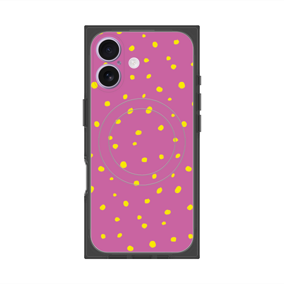 プレミアムスクエアケース with MagSafe［ Drawing Dot - Pink ］