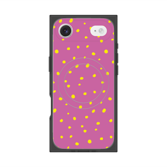 プレミアムスクエアケース with MagSafe［ Drawing Dot - Pink ］