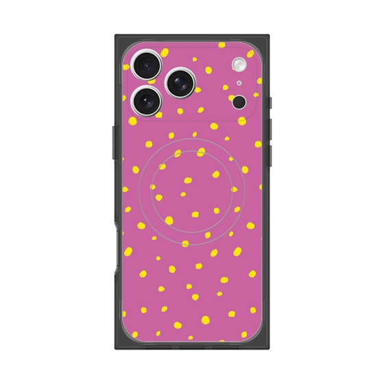 プレミアムスクエアケース with MagSafe［ Drawing Dot - Pink ］