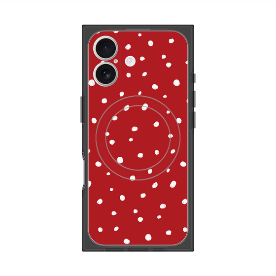 プレミアムスクエアケース with MagSafe［ Drawing Dot - Red ］