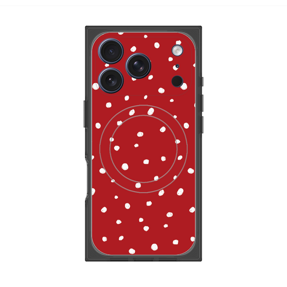 プレミアムスクエアケース with MagSafe［ Drawing Dot - Red ］