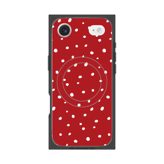 プレミアムスクエアケース with MagSafe［ Drawing Dot - Red ］