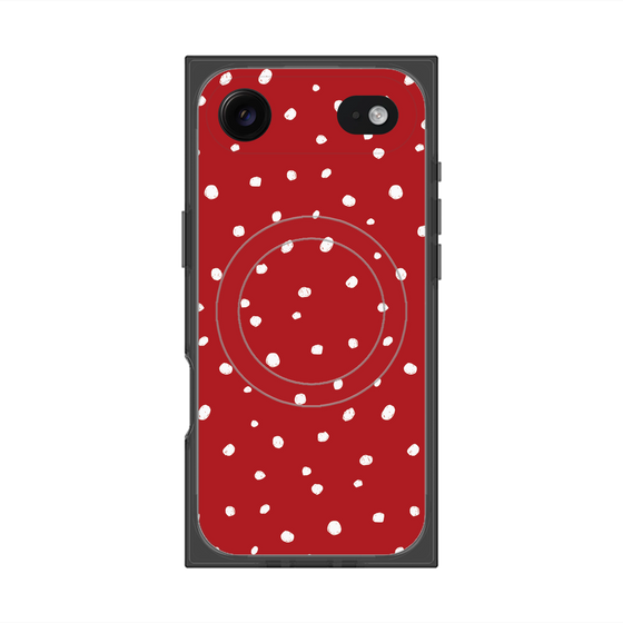 プレミアムスクエアケース with MagSafe［ Drawing Dot - Red ］