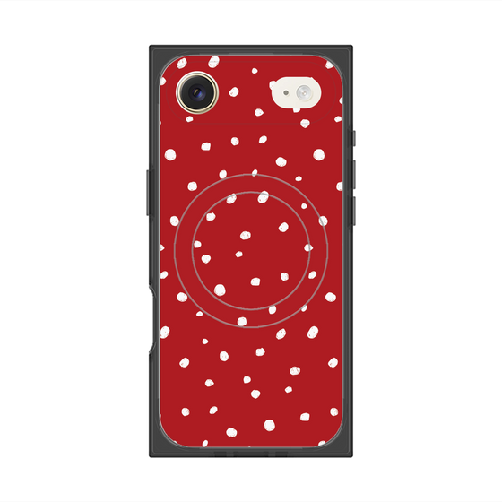 プレミアムスクエアケース with MagSafe［ Drawing Dot - Red ］